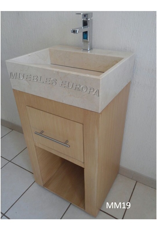 Lavabo Marmol Nuevo Diseño Con Mueble Gabinete Baño - $ 5,699.00 en