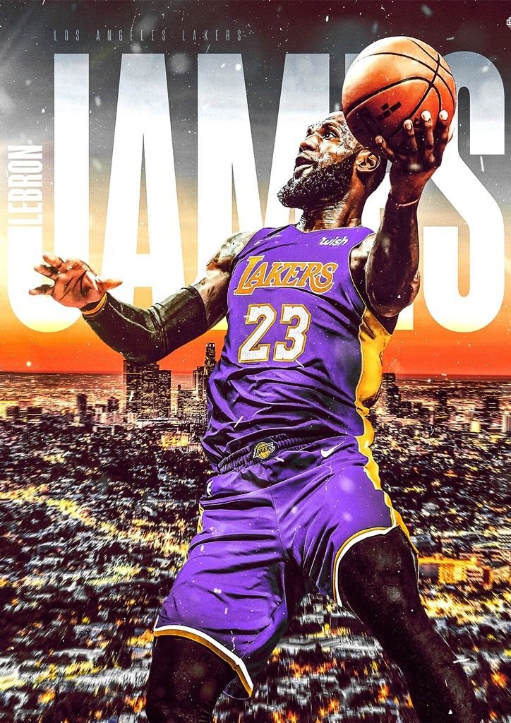 Lebron James 23 Los Angeles Lakers Nba Poster 40x30cm R 35