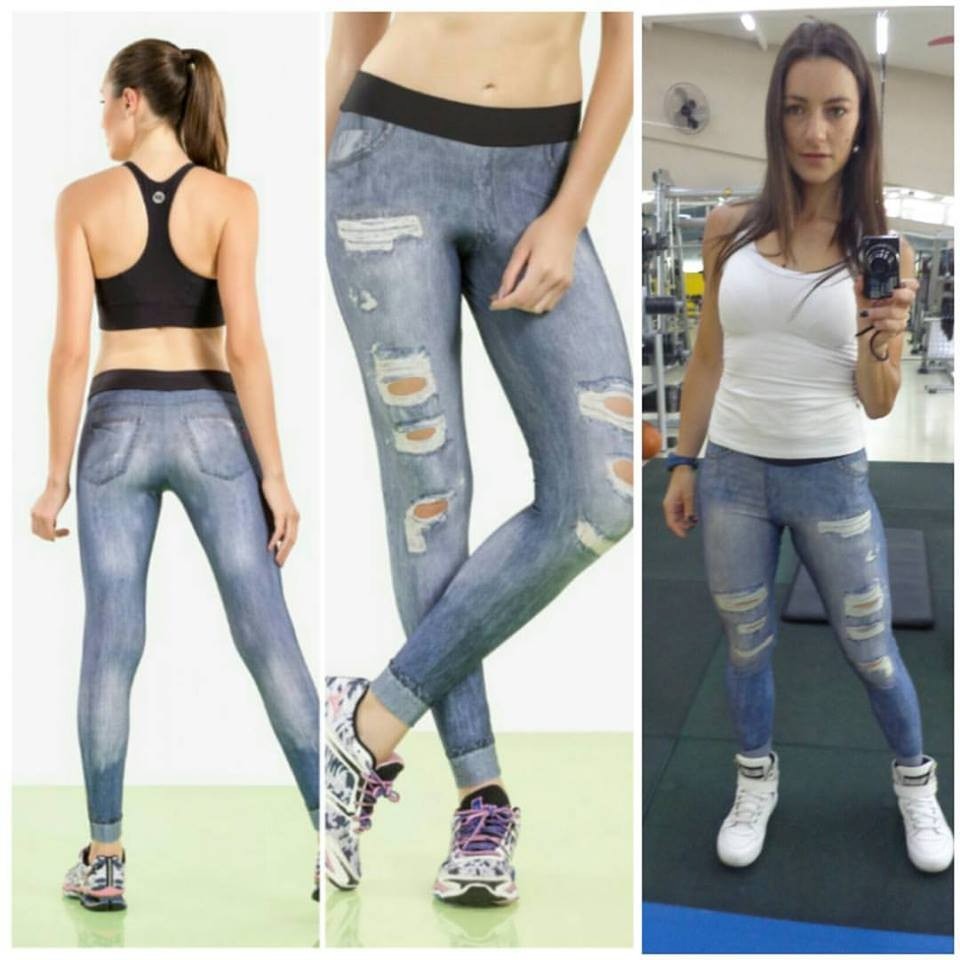 Legging In Ripped Jeans Live Legging Jeans Fake Imita Jeans R 159 