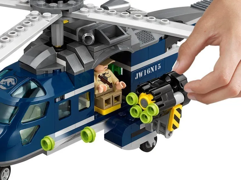 lego jurassic world persecucion en helicoptero