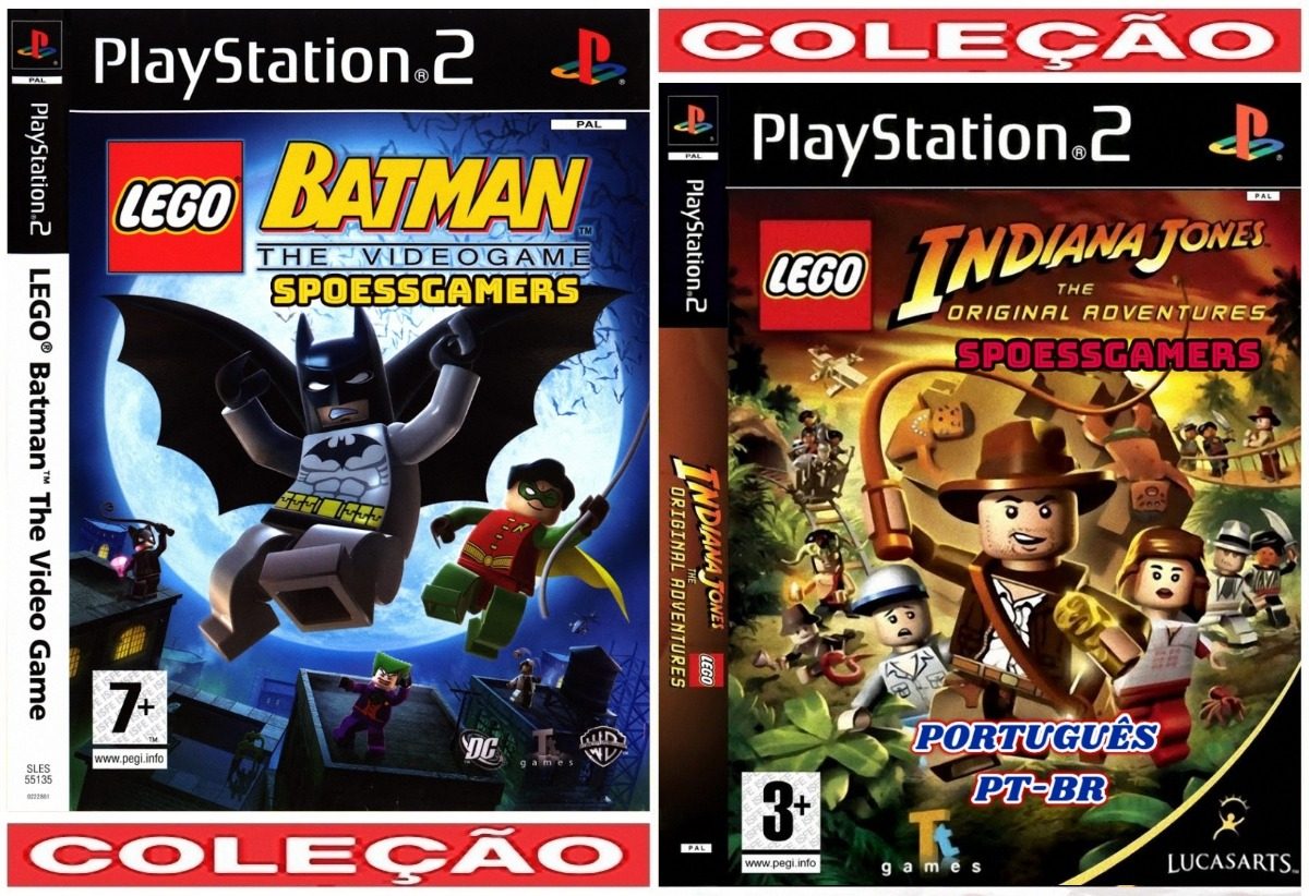Lego Batman E Indiana Jones Português Ps2 2 Dvds Patch Me R 16