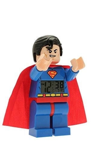 Lego DC COMICS SUPER HEROES SUPERMAN minifigura Despertador Azul Rojo 9.5 pulgadas