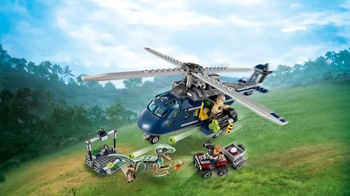lego jurassic world persecucion en helicoptero