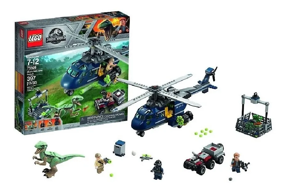lego jurassic world persecucion en helicoptero