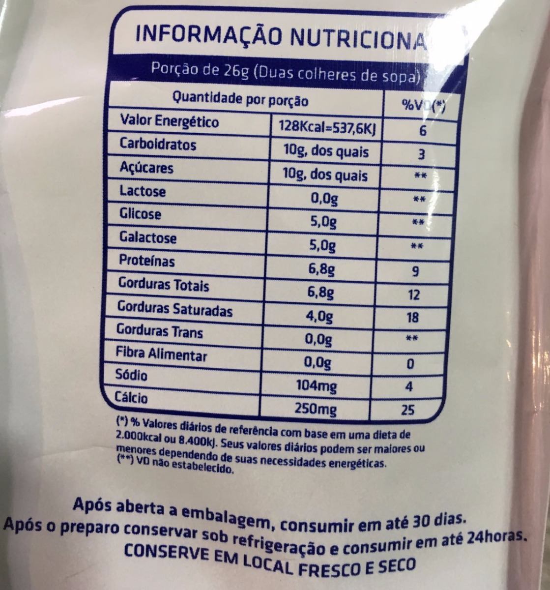 Leite Em Pó Zero Lactose - Ccgl 400g - R$ 23,00 em Mercado Livre