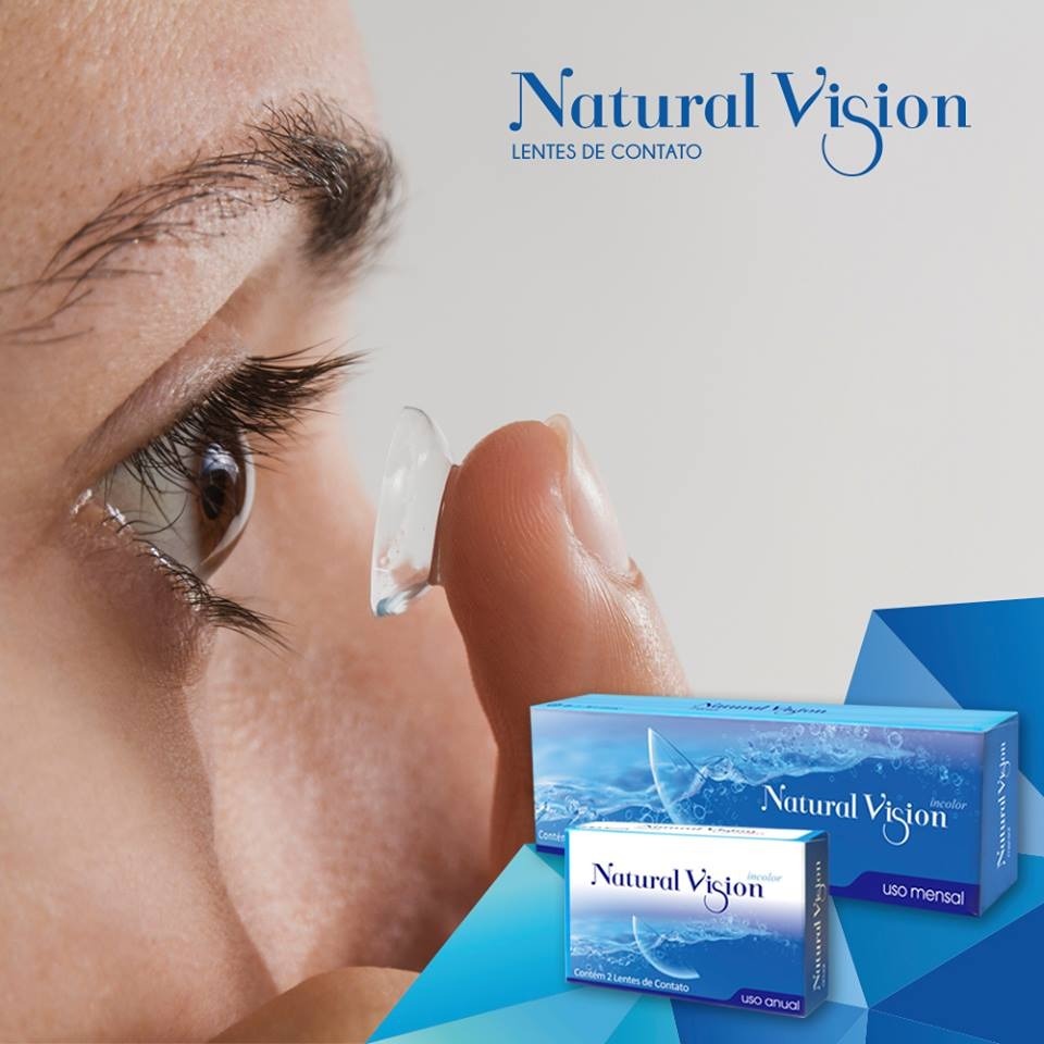 Lentes De Contato Com Grau Anual Lentes De Contato Anual Com Grau Incolor Natural Vision - R$ 98,90 em