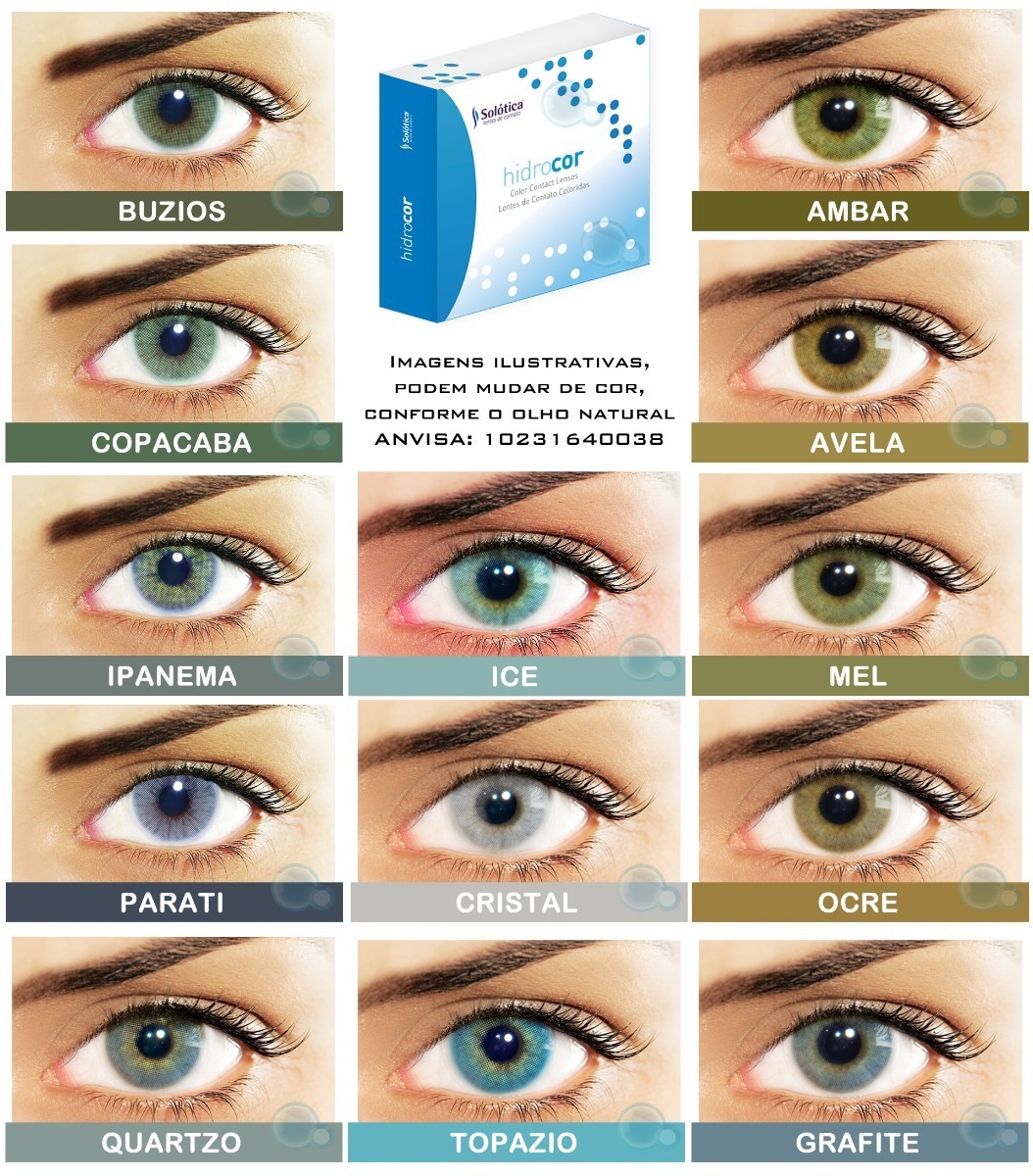 Lentes De Contato Com Grau Goiania Lentes De Contato Solótica Colorida Hidrocor Com Ou Sem Grau - R$ 139