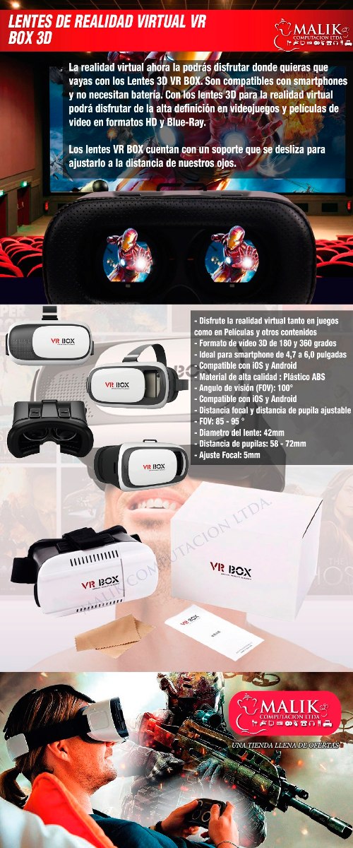 Lentes Realidad Virtual Vr Box 3d Juegos Peliculas Android