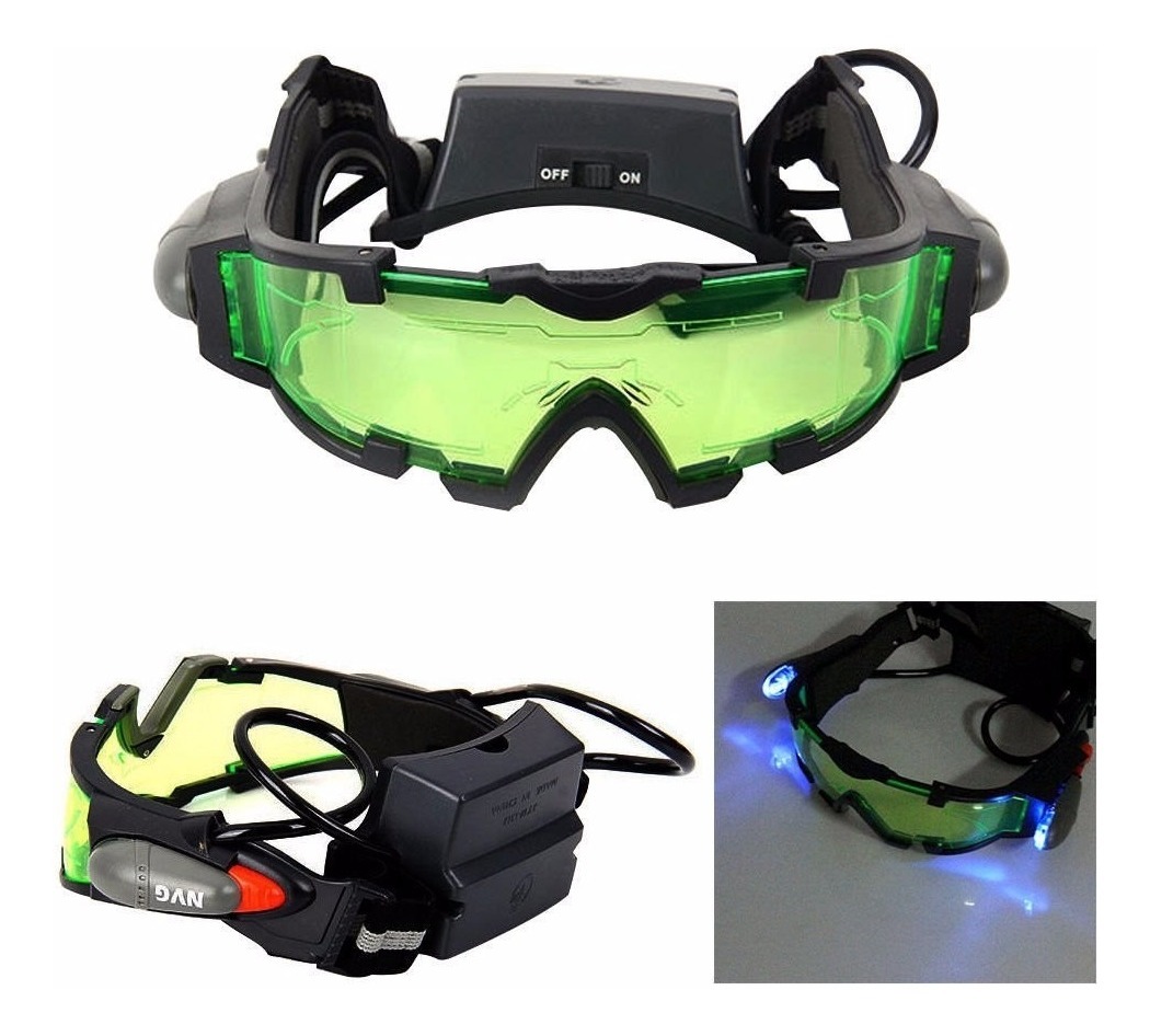 Gafas de visi/ón nocturna de alta calidad con luz LED abatible para actividades nocturnas