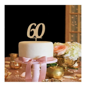 Decoraci/ón para tarta de 60 cumplea/ños con purpurina plateada para decoraci/ón de cupcakes decoraci/ón para fiesta de 60 cumplea/ños para aniversario de boda