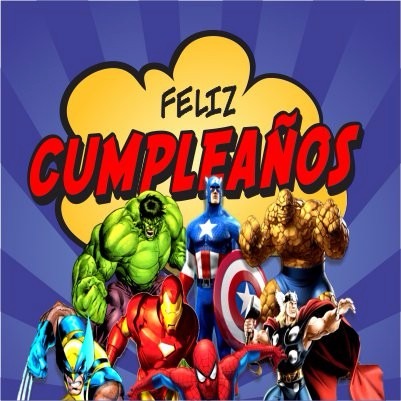 Letreros Fiesta, Cumpleaños, Avengers, Comics, Imprimibles 