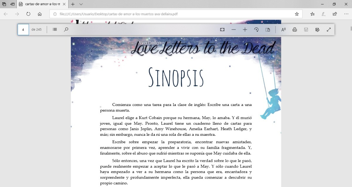 Libro Cartas De Amor A Los Muertos Formato Pdf En Español 