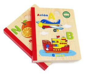 Madera Abecedario Rompecabezas Didáctico Libro Completo VSMqUpz