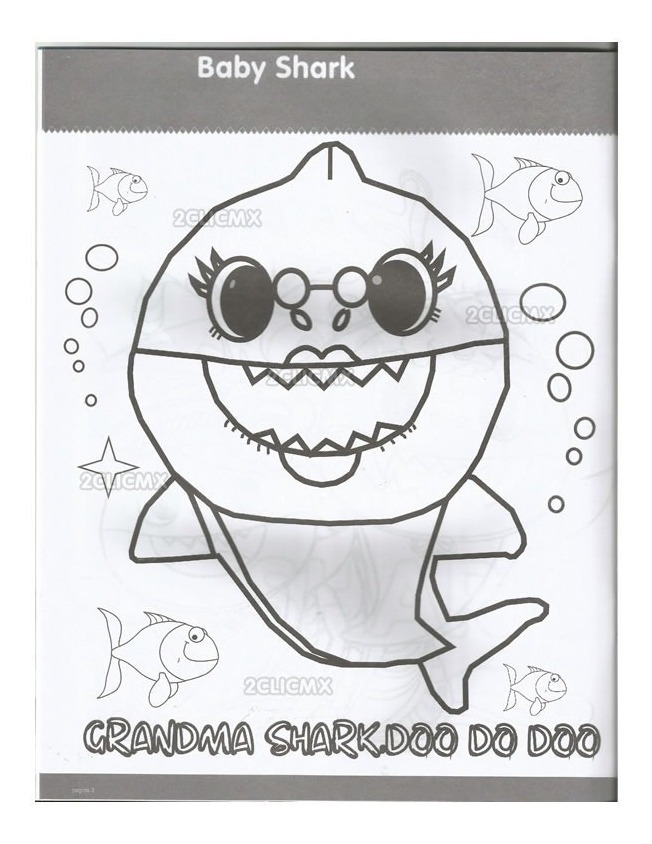Libros Colorear Baby Shark 4 16 Pag Recuerdos Bolo Fiesta