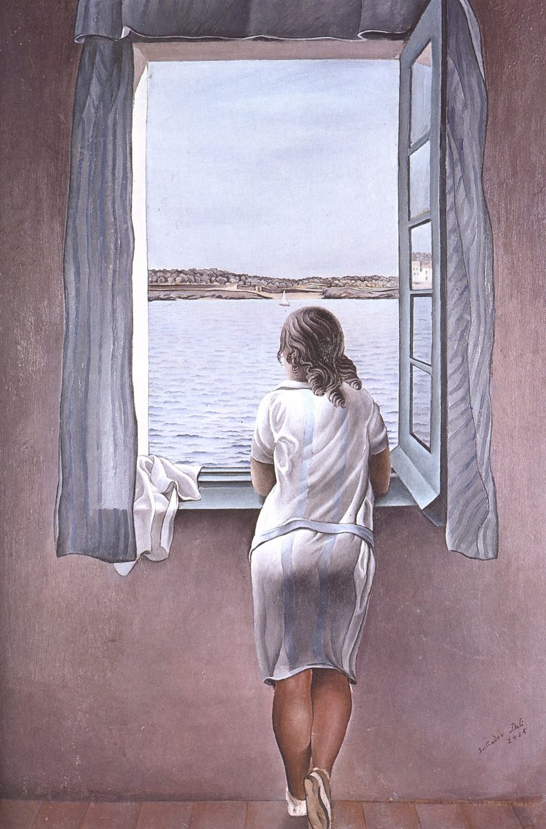 Mujeres En La Ventana Cuadro Lienzo Tela, Muchacha En La Ventana, Salvador Dalí 55 X 85 - $ 998.00