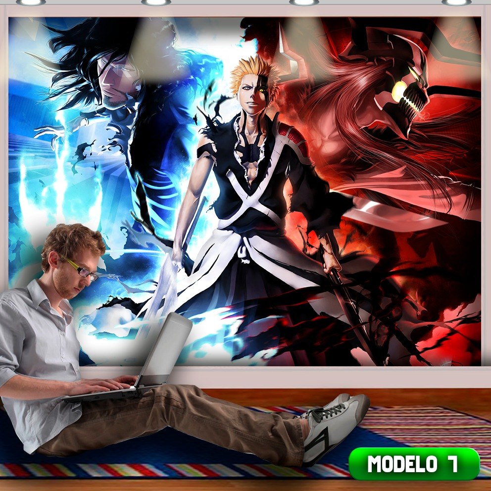 Lindo Papel De Parede Adesivo Do Anime Bleach 200x100mt R 119