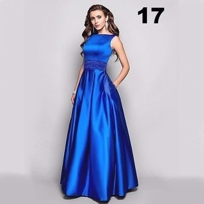 vestido de cetim azul