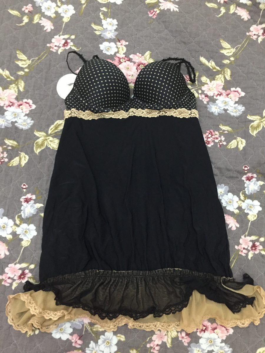 Lingerie Camisola Duzani Tamanho M Nova Calcinha Bolinhas