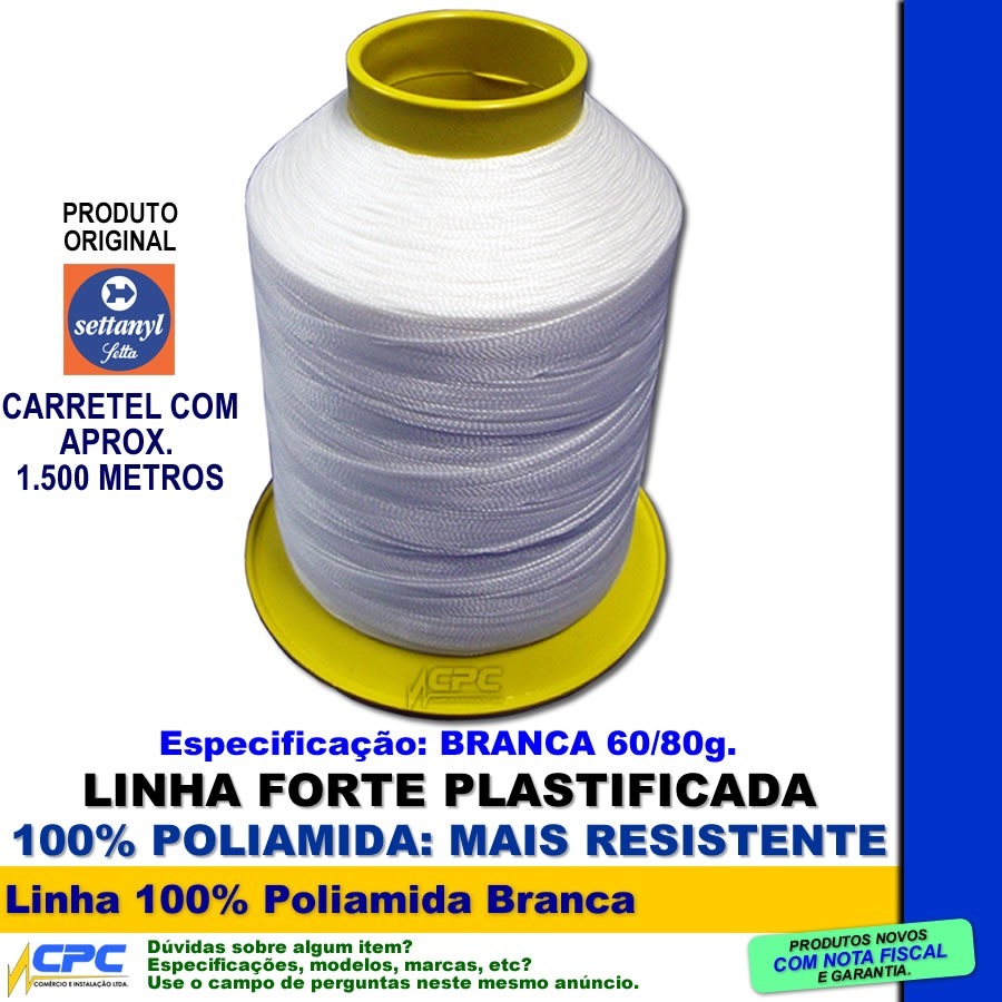 O Que E Linha Fina Linha 60 Branca De Nylon Plastificado 100% Poliamida Forte - R$ 23,99