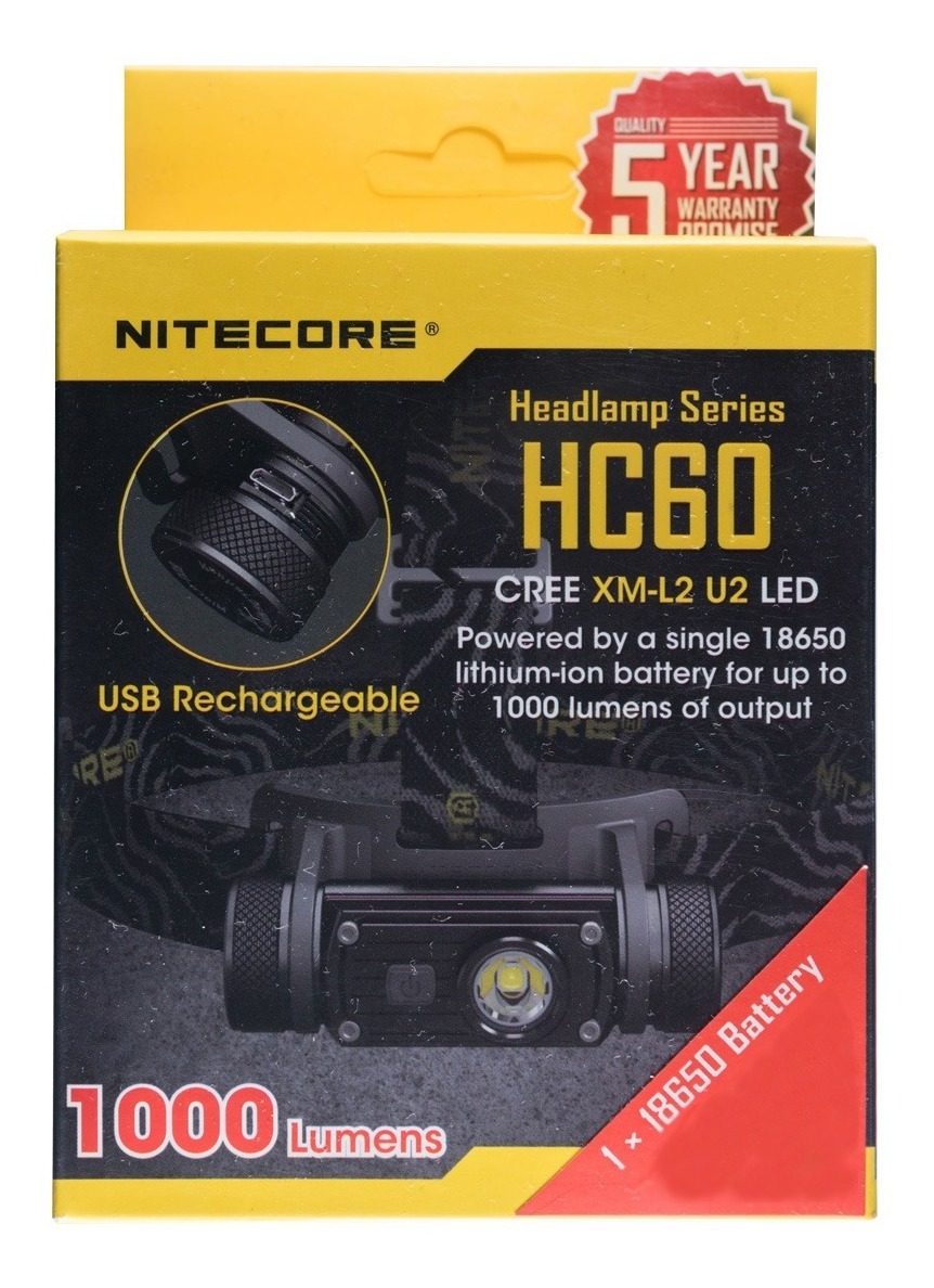/ 1000/ l/úmenes Nitecore LED Linterna Frontal hc60/