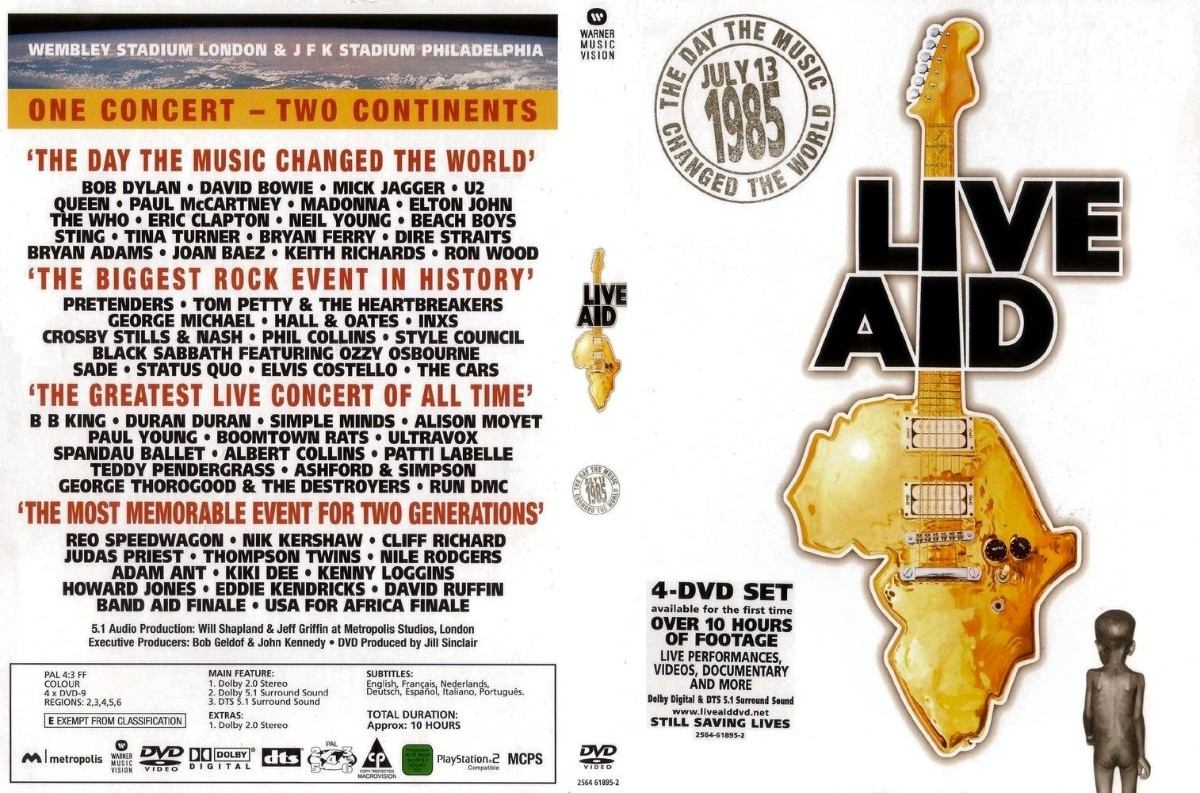 Live Aid 1985 4 Dvd Set Mick Jagger, U2, Madonna, Queen S/ 1.599,99