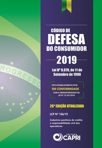 Livro Código De Defesa Do Consumidor 2019 + Placa Adesiva