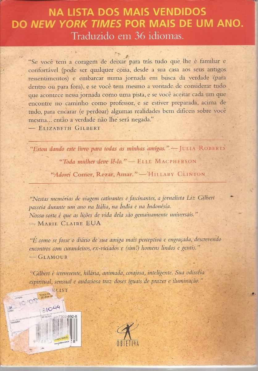 livro comer rezar e amar