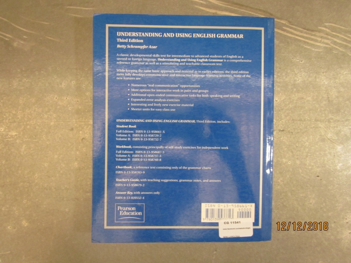 Understanding And Using English Grammar Chart Book