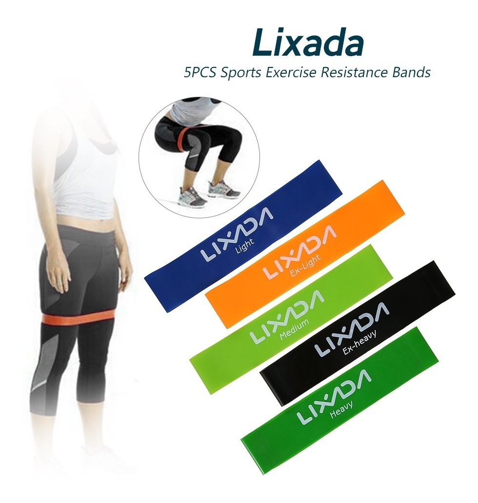 Lixada 5PCS Bandas Elasticas de Fitness-Yoga//Gimnasio//Casa