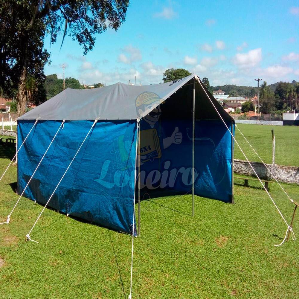 Lona Azul Cinza Pppe 8x5 M Para Barraca Tenda Toldo