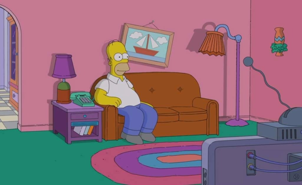 Los Simpsons / Cuadro Del Velero Detrás Del Sofá / Póster