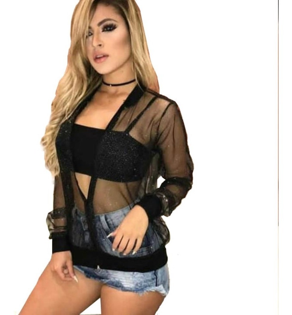 jaqueta de tule