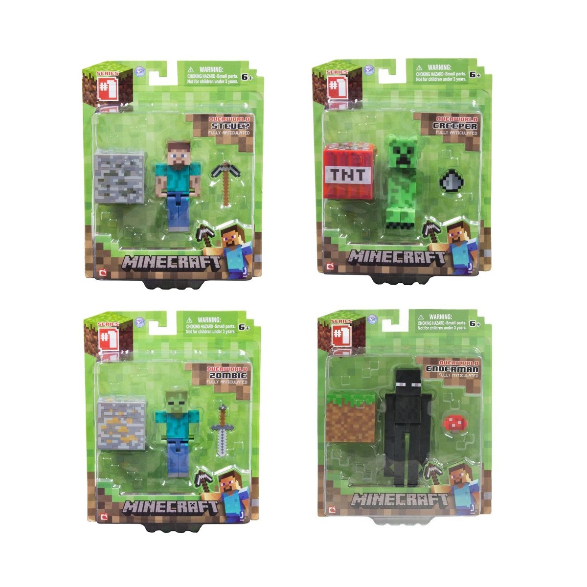 Lote 4 Figuras Minecraft Steve Creeper Enderman E Zombie R 19999 