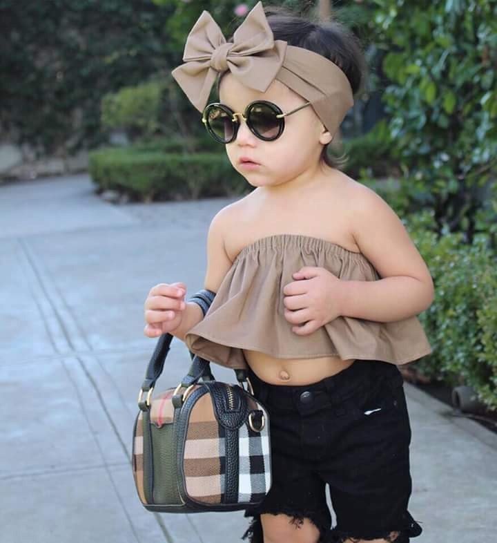 Blusa para bebe o niña al moda 2018 campesina sin hombros