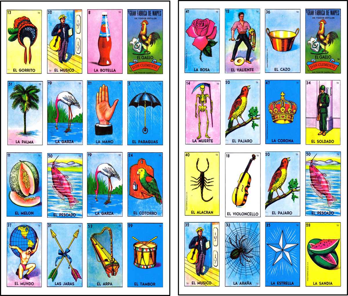 Loteria Mexicana Imprimible 100 Cartas - $ 180.00 en 