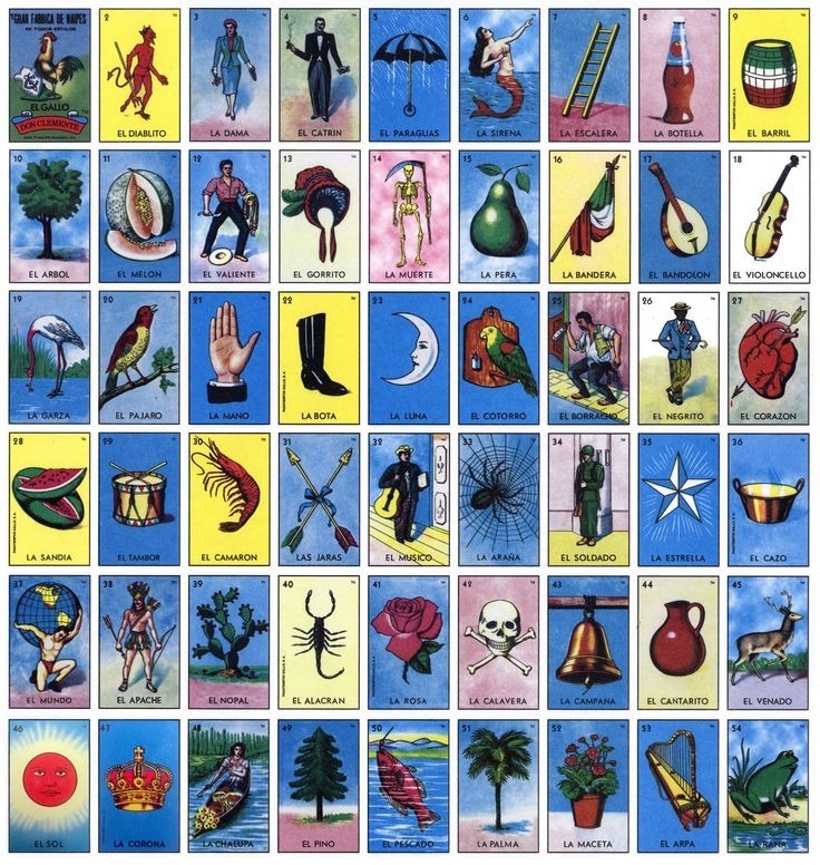 Loteria Mexicana **imprimible** Archivo 20 Tablas 4x4 O 