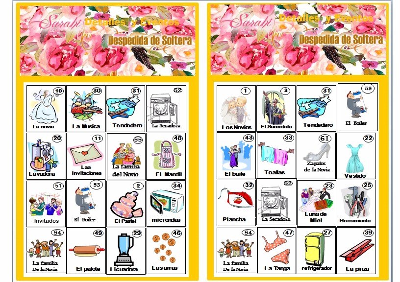 Lotería Para Despedida De Soltera 150 Cartas Diferentes 