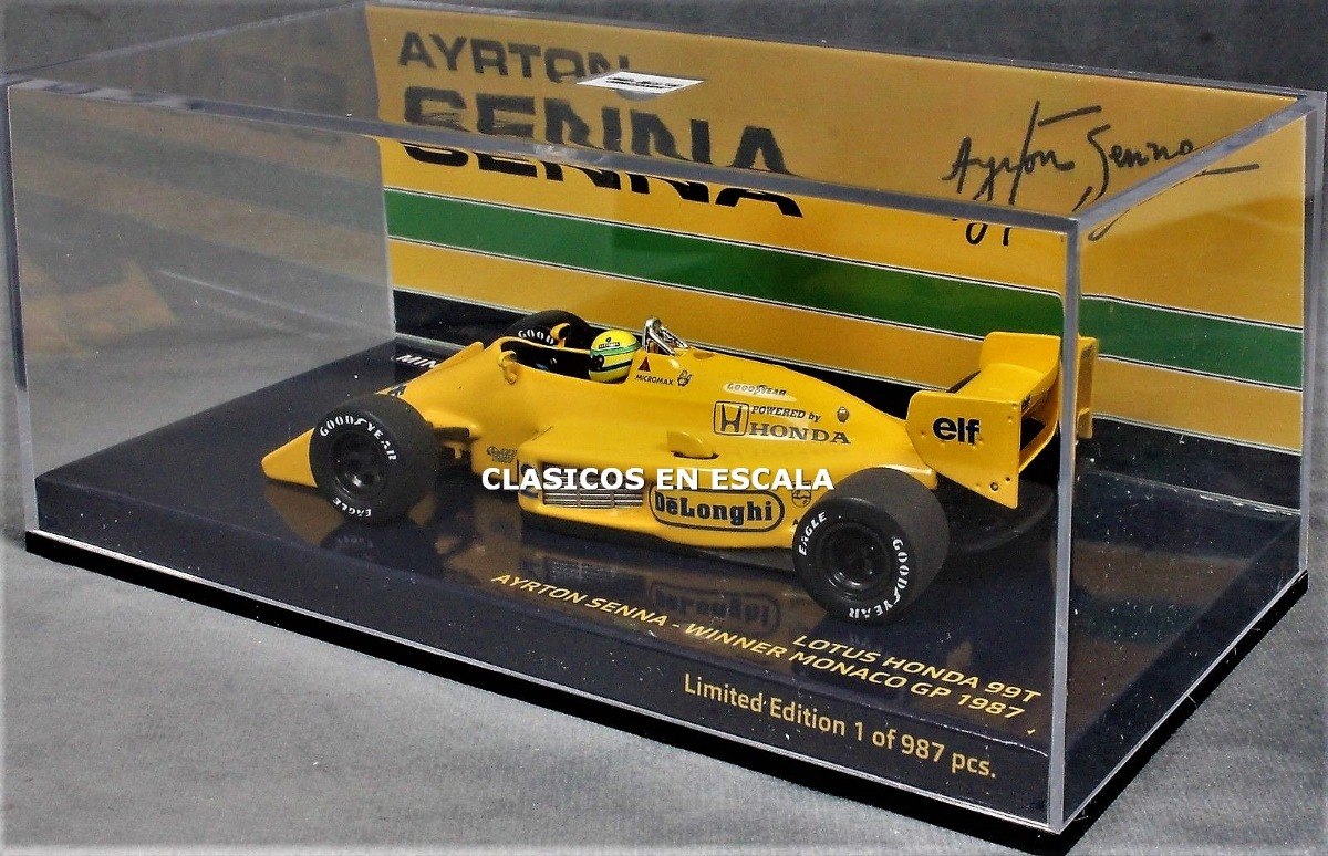99T Lotus Ayrton Senna Monaco GP 1987 escala 1-43 nuevo en caso