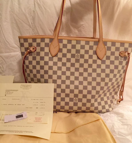 Louis Vuitton Neverfull Damier Azur Lv Bolsa!!! - $ 7,500.00 en Mercado Libre