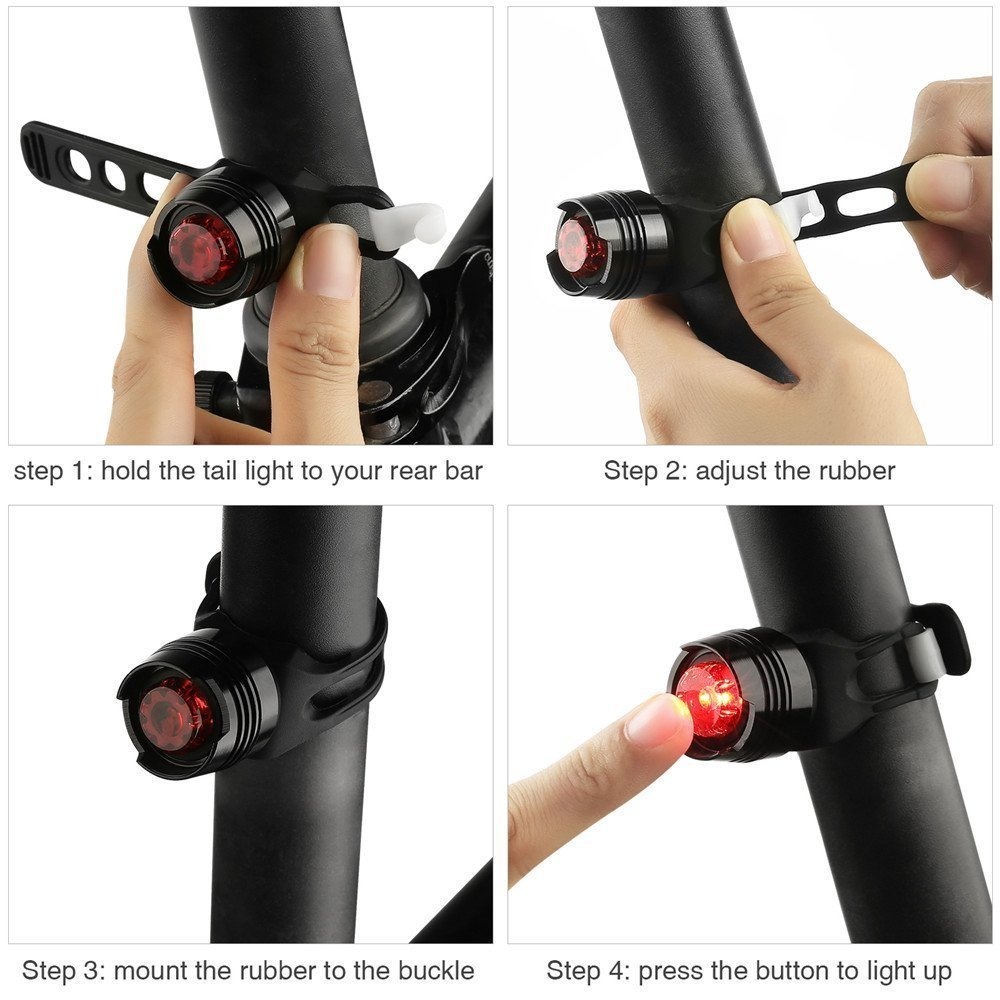 Batería XXL LED reflector colocado bicicleta luz set bicicleta iluminación delante atrás bicicleta