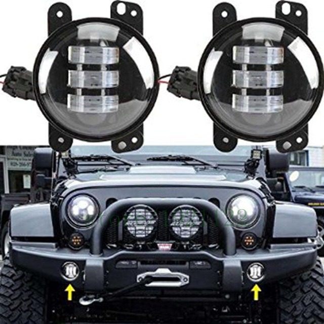 luces niebla led 4 jeep wrangler jk rubicon sahara faro cree led aux lights