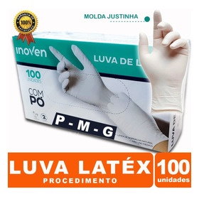 Luva Latex Procedimento Descartavel P M G -caixa 100uni C-pó