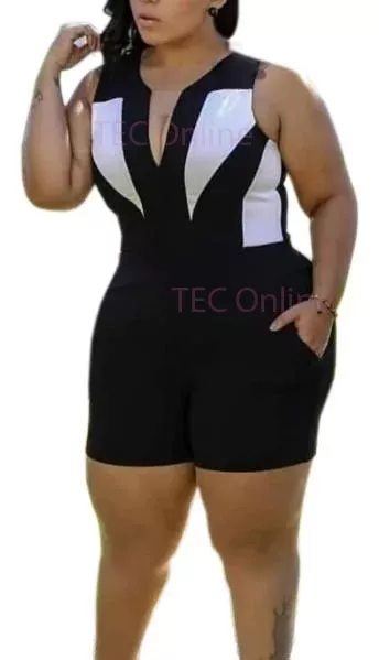 macacão curto plus size