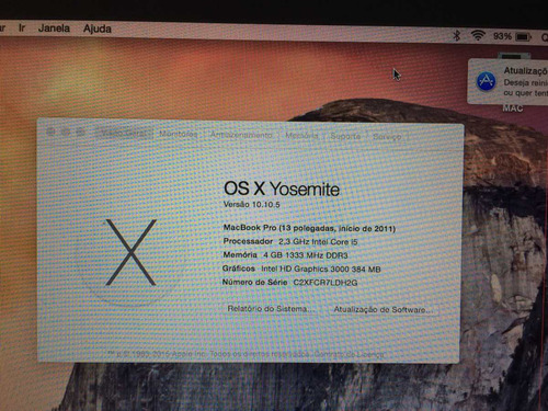 macbook pro 13 polegadas, início de 2011 r$2.900,00