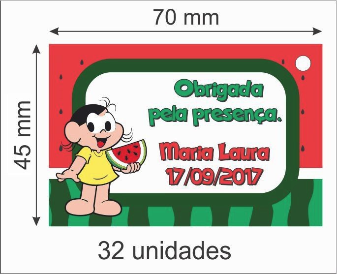 Magali 32 Tags Agradecimento 4,5x7cm Frete Barato - R$ 16 