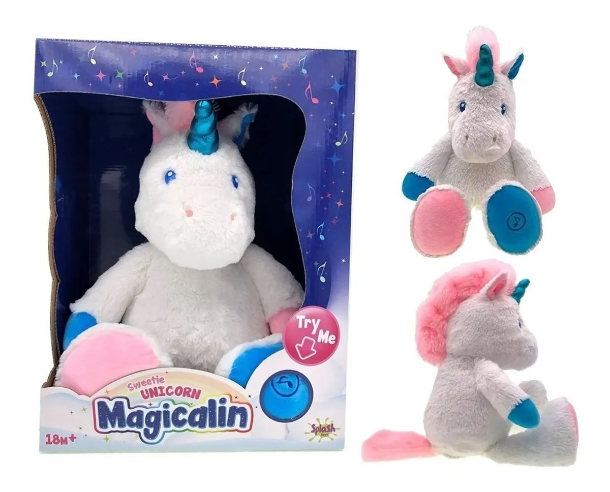 unicornio de peluche con luz
