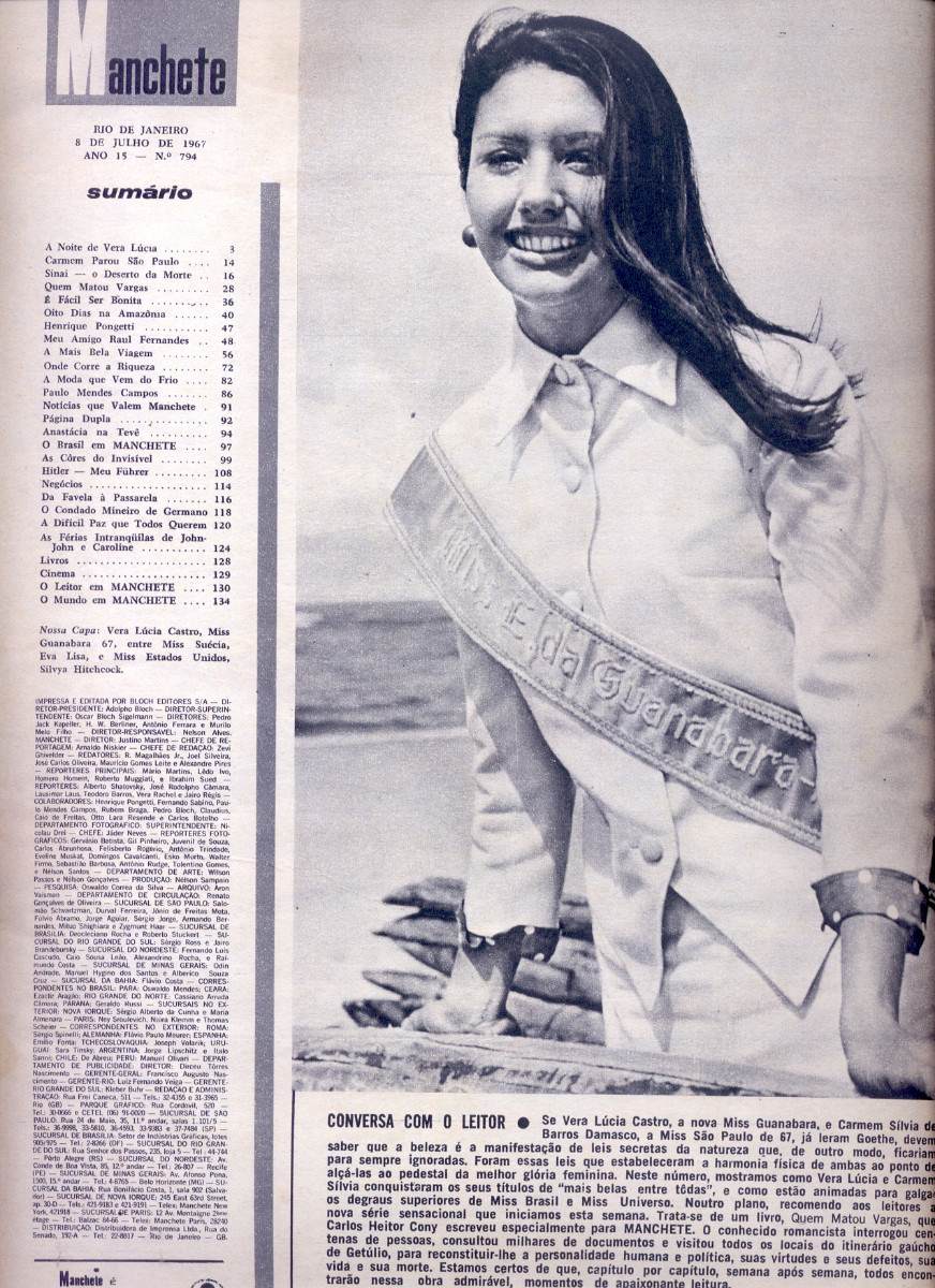 Manchete - 1967 - Misses Gb* Leila Diniz* Maria De Fátima 