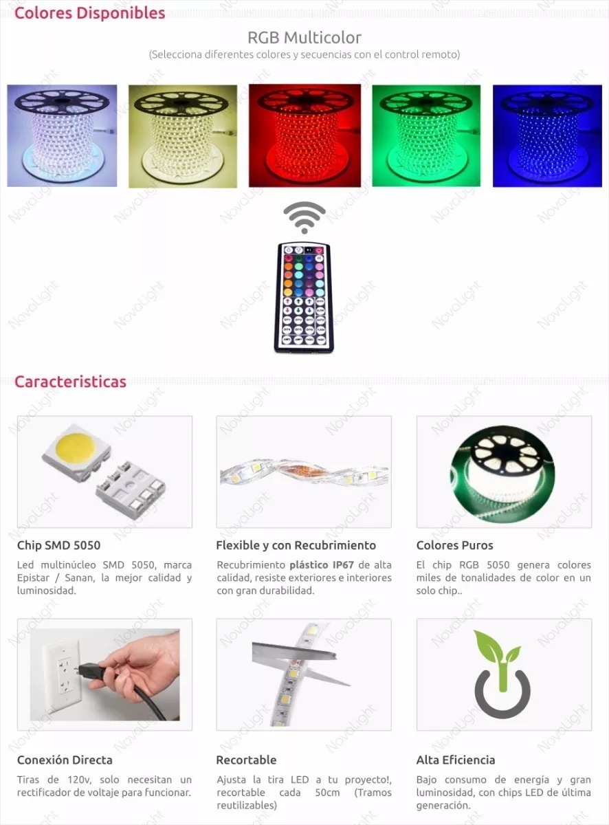 25 Metros de Cable 4 hilos Tira Led RGB similar 22 AWG 4 pines SMD 3528 5050 25m