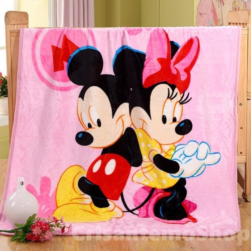Manta Cobertor Bebê Disney Microfibra Mickey & Minnie Tam