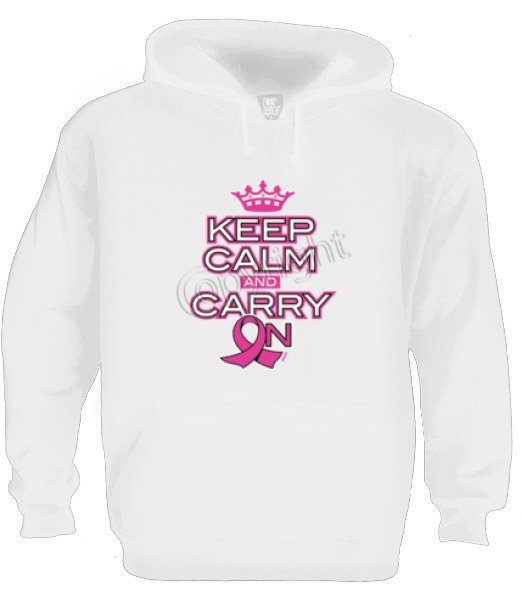 keep calm and carry on pink ribbon Hoodie breast cancer support hope faith